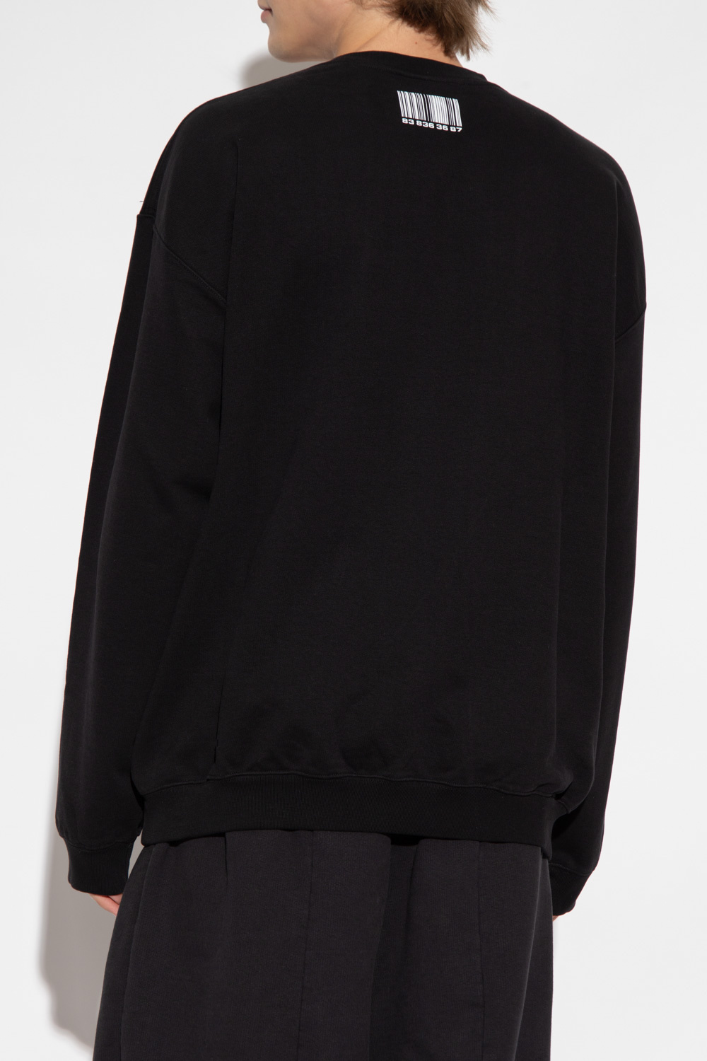 Black Sweatshirt with barcode print VTMNTS - IetpShops Italy - s